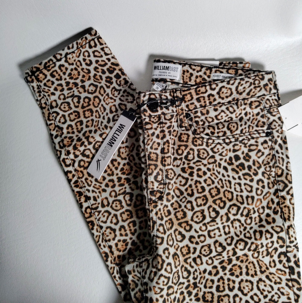William Rast Animal Print Ankle Skinny Jeans, New